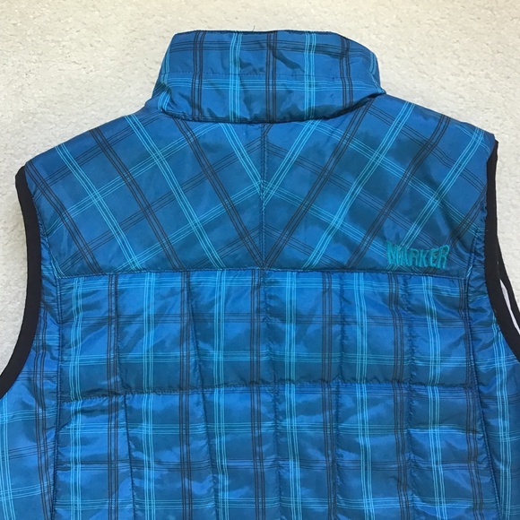 Marker Vest Blue Plaid Winter Jacket Small Like New! - Picture 14 of 16